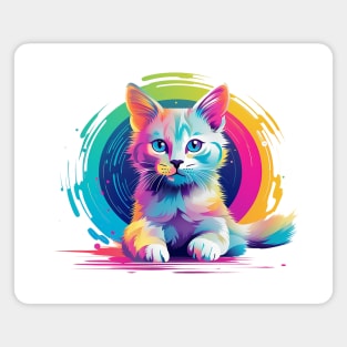 beautiful colorful cat cute Magnet